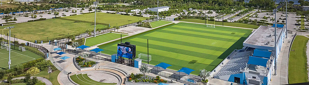 Aerial view of Paradise Sports Complex in Naples, Florida.