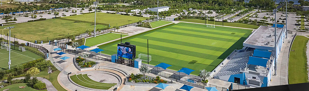 Aerial view of Paradise Sports Complex in Naples, Florida.